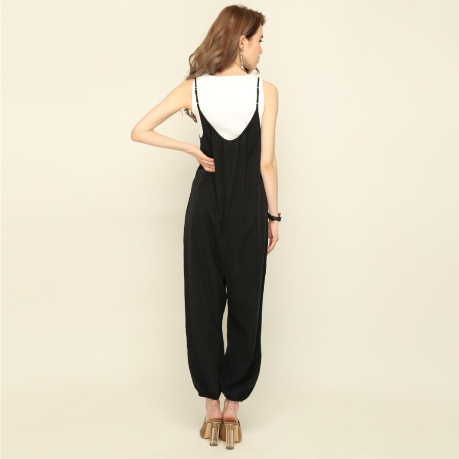 AnneCoquine L.A.セレクト とろみ素材サロペット ブラックSサイズ 7064