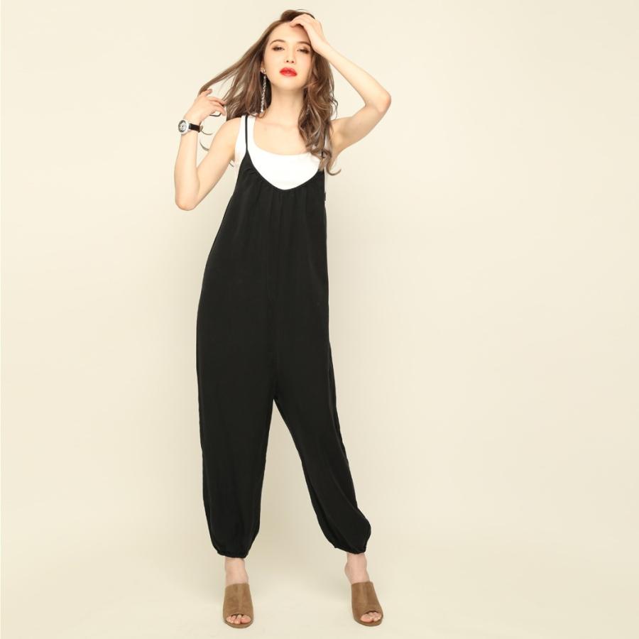 AnneCoquine L.A.セレクト とろみ素材サロペット ブラックSサイズ 7064 - 画像 (3)