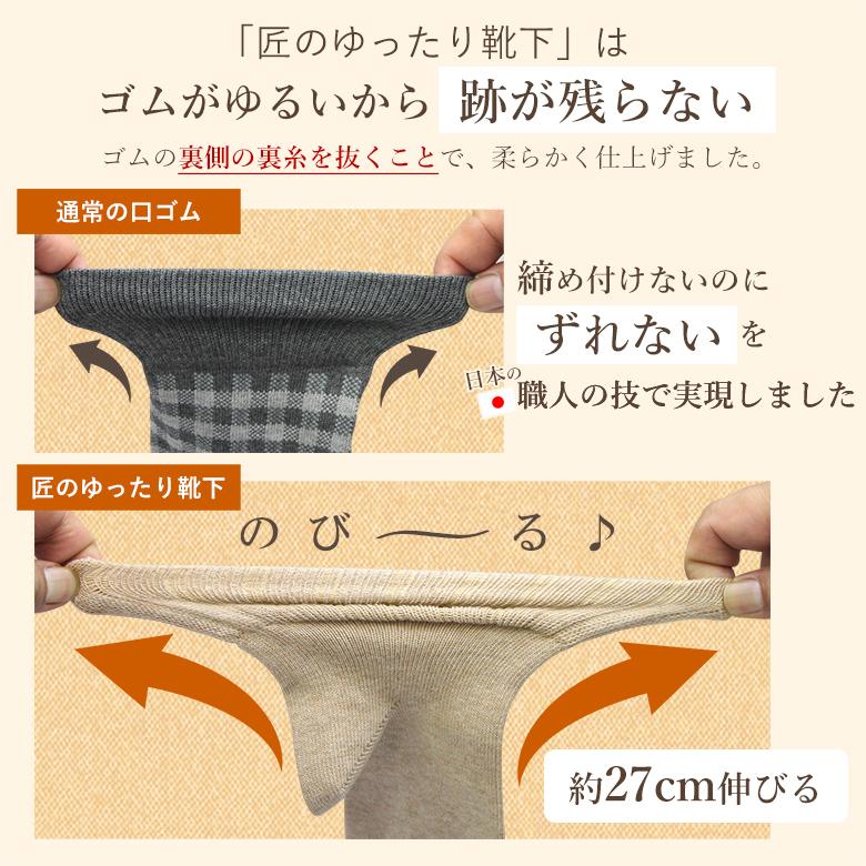 ゆったり 靴下 レディース 3足 セット シルク 混 口ゴムなし みたいな履き心地 おやすみ靴下 リモート 日本製 口ゴム ルームソックス テレワーク 保湿 - 画像 (6)