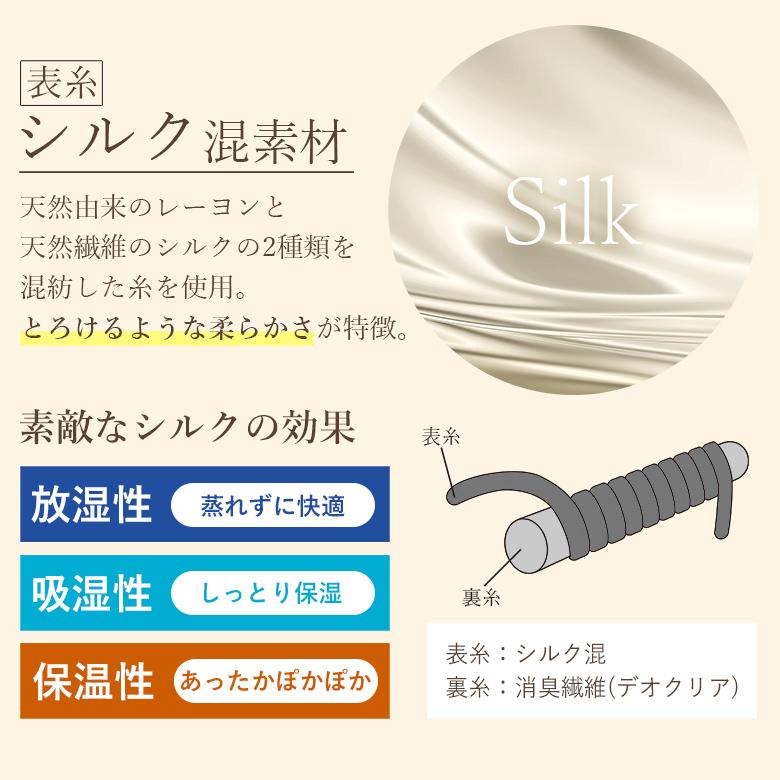 ゆったり 靴下 レディース 3足 セット シルク 混 口ゴムなし みたいな履き心地 おやすみ靴下 リモート 日本製 口ゴム ルームソックス テレワーク 保湿 - 画像 (7)