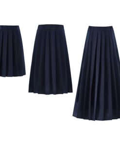 スクールスカート 制服 女子高生 スカート オールシーズン 入学 人気 通学 学生服 中学 無地 長めプリーツスカートS-5XL 学生制服 プリーツス