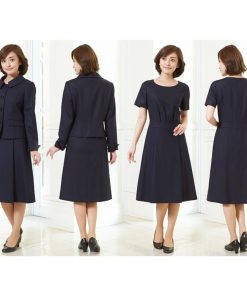 BLACK GALLERY お受験スーツ レディース 大きいサイズ 面接 紺スーツ 国内産高品質ウール100%　純日本製ステンカラーお受験アンサンブル(160511376)