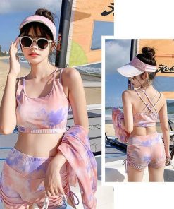 【大特価】水着 レディース 体型カバー ビキニ 水着セット タイダイ夏 海 ビーチ 3点セット おしゃれ 20代 30代 40代