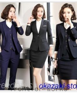 【大特価】レディース3点セット スーツセット パンツセット チェック柄 20代30代40代 事務服 フォーマル 細身シルエット 制服 OL ビジネススーツ