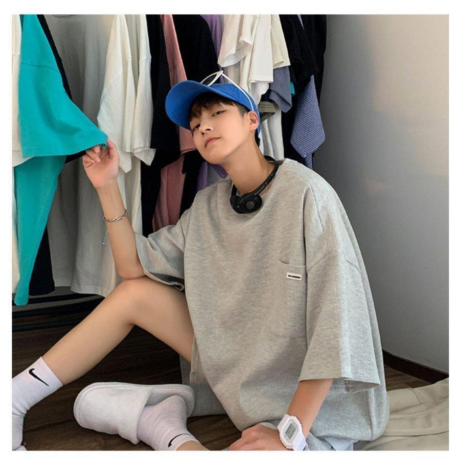 【大特価】6色展開上下セット セットアップ Tシャツ ハーフパンツ 半袖 メンズ 夏 ルームウェア 部屋着 ゆったり 大きいサイズ メンズファション カジュアル - 画像 (3)