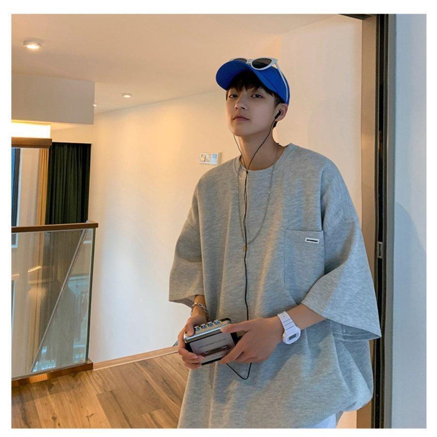 【大特価】6色展開上下セット セットアップ Tシャツ ハーフパンツ 半袖 メンズ 夏 ルームウェア 部屋着 ゆったり 大きいサイズ メンズファション カジュアル - 画像 (5)