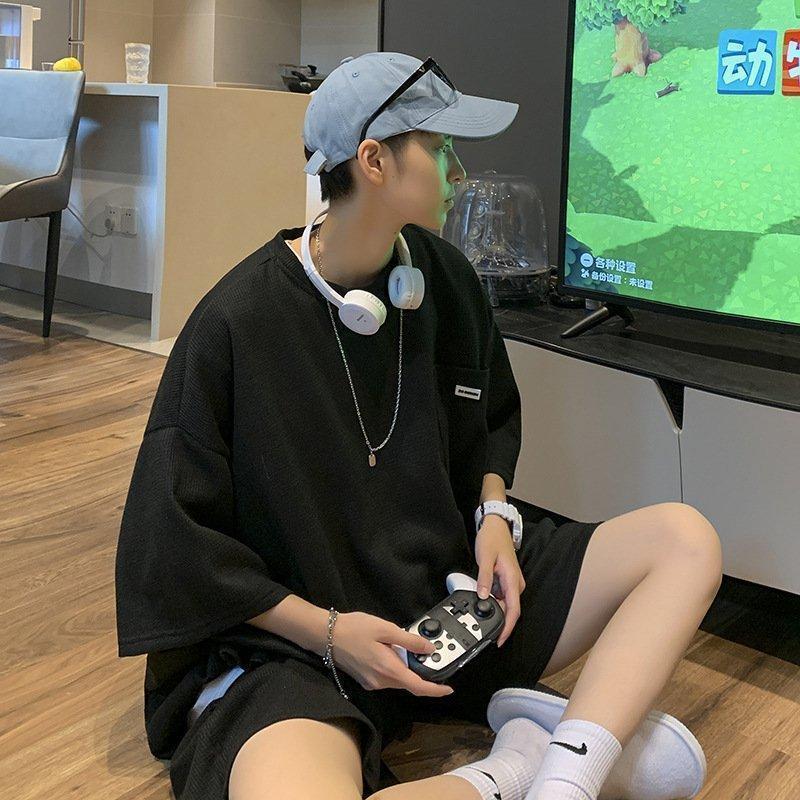 【大特価】6色展開上下セット セットアップ Tシャツ ハーフパンツ 半袖 メンズ 夏 ルームウェア 部屋着 ゆったり 大きいサイズ メンズファション カジュアル - 画像 (6)