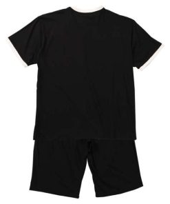 半袖Tシャツ+ハーフパンツ 上下セット スヌーピーコラボ 黒 ブラック  PEANUTS 天竺リンガー