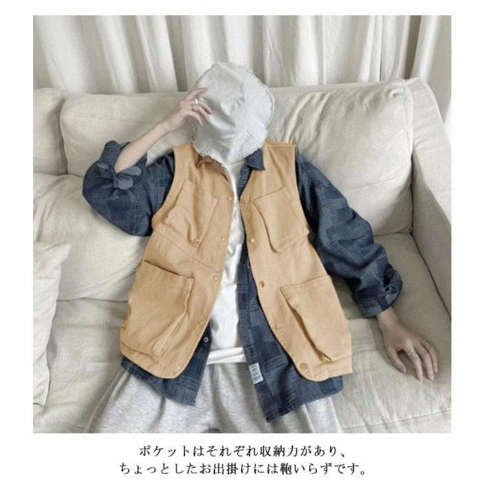 ベスト メンズ ワークベスト 多ポケット ジレベスト カジュアルベスト 前開き チョッキ ワーク風 ジレ 羽織り ゆったり ミリタリー 多機能ベスト - 画像 (8)