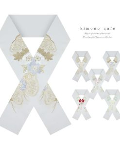 kimono cafe 振袖用刺繍半衿 松桜 洗える くすみカラー ニュアンスカラー 振袖 二尺袖 袴 卒業式 成人式