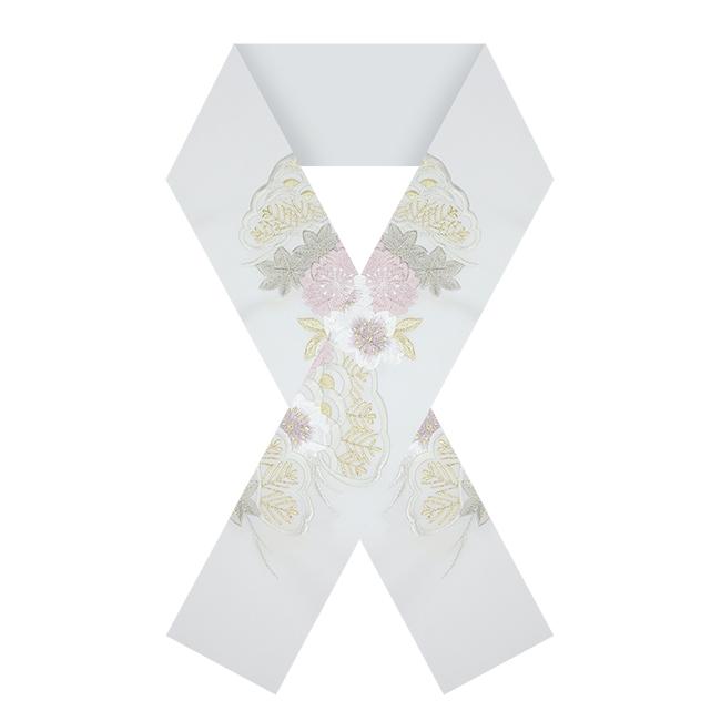 kimono cafe 振袖用刺繍半衿 松桜 洗える くすみカラー ニュアンスカラー 振袖 二尺袖 袴 卒業式 成人式 - 画像 (2)