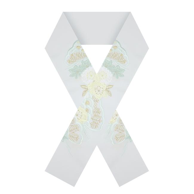 kimono cafe 振袖用刺繍半衿 松桜 洗える くすみカラー ニュアンスカラー 振袖 二尺袖 袴 卒業式 成人式 - 画像 (3)