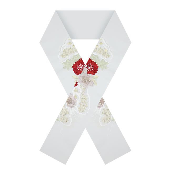 kimono cafe 振袖用刺繍半衿 松桜 洗える くすみカラー ニュアンスカラー 振袖 二尺袖 袴 卒業式 成人式 - 画像 (4)