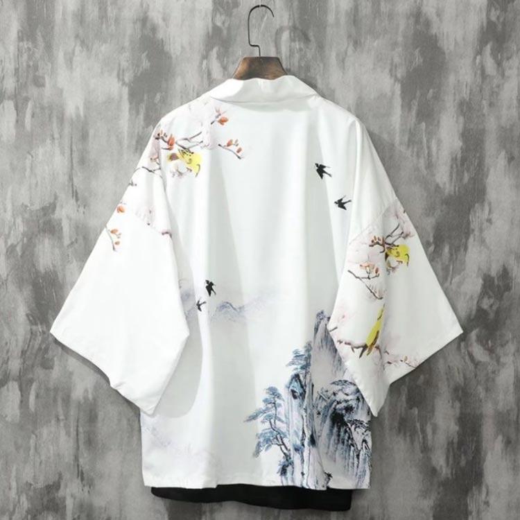 夏用 羽織 カーディガン 花火大会 着物カーディガン 着物 和風 浴衣風 甚平風 メンズ 夏服 七分袖 アウター 開襟シャツ 男性用 和 - 画像 (4)