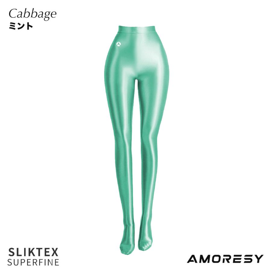 AMORESY アモレシー Eleganza ロゴ タイツ 光沢 美脚 SLIKTEX Superfine 極薄 シアー ツルピタ フータータイツ レギンス グラビア メンズ コスプレ 男女兼用 - 画像 (2)