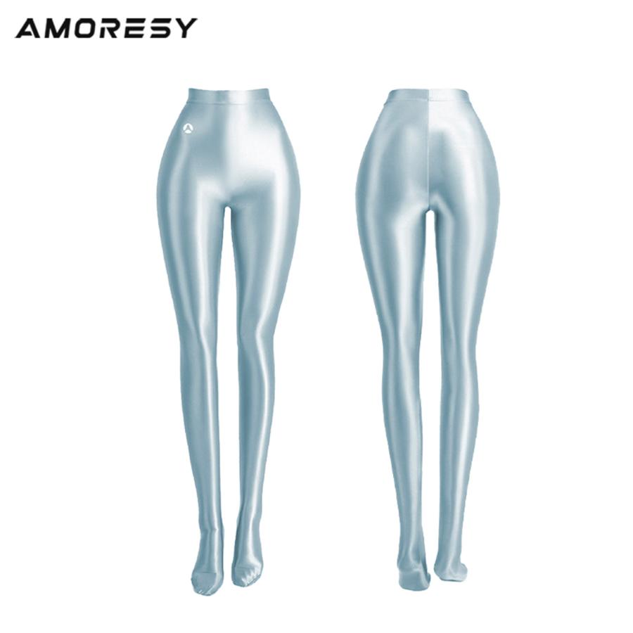 AMORESY アモレシー Eleganza ロゴ タイツ 光沢 美脚 SLIKTEX Superfine 極薄 シアー ツルピタ フータータイツ レギンス グラビア メンズ コスプレ 男女兼用 - 画像 (5)