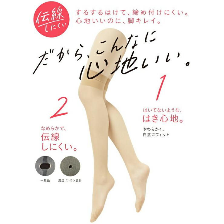 福助 ひざ上 ストッキング 満足 New 伝線しにくい ひざ上丈 340-1121 単品 オーバーニーストッキング フクスケ パンスト パンティストッキング…