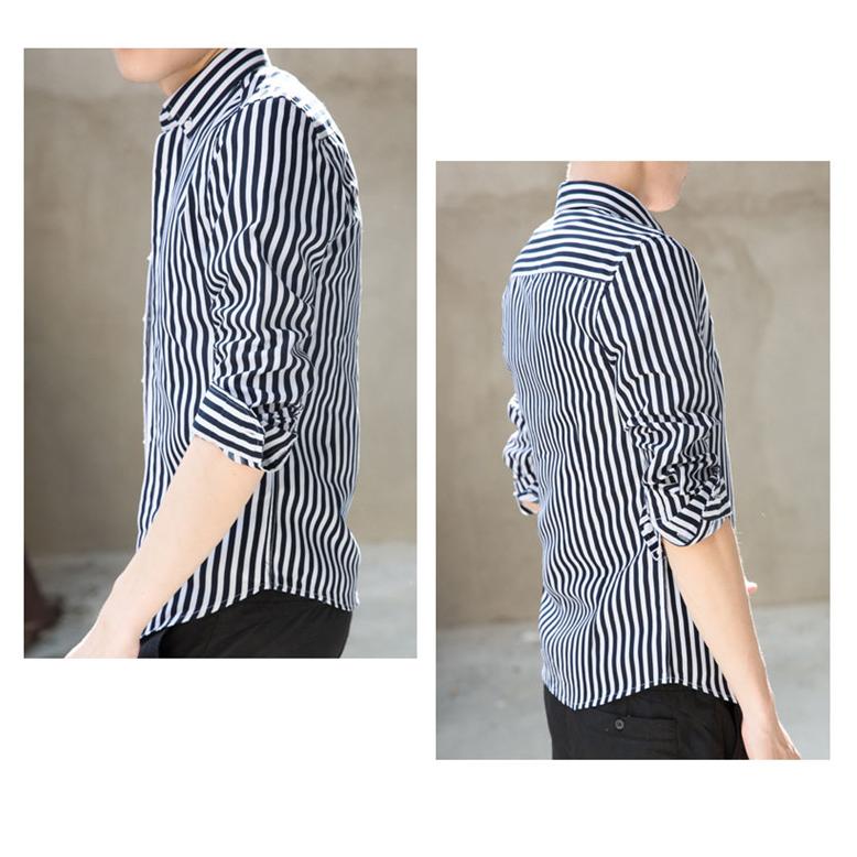 シャツ メンズ 長袖 アロハシャツ ネルシャツ オックスフォードシャツ カジュアルシャツ 白 ストライプ ビジネス チェックシャツ ワークシャツ メンズシャツ - 画像 (6)