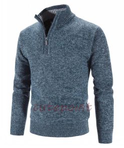 ゴルフウェア ニット セーター メンズ ハーフジップ ハイネック 暖かい プルオーバー 無地 タートルネック 秋 冬 ゴルフ スポーツ