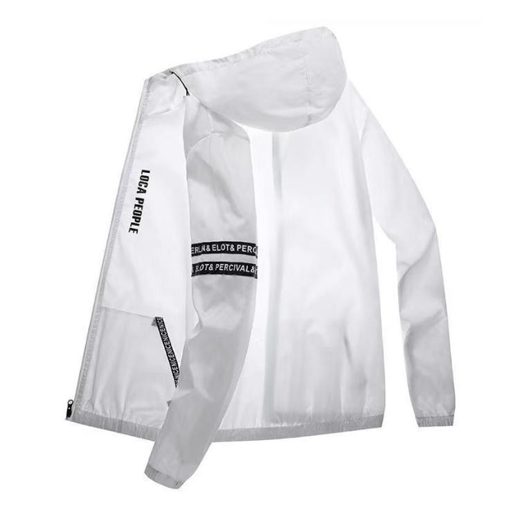 UVカット ロゴ パーカー ラッシュガード ポケットあり 涼しい フード付き メンズ 薄手 ジップアップ 涼感 ラッシュパーカー 日焼け対策 サマーパ - 画像 (4)