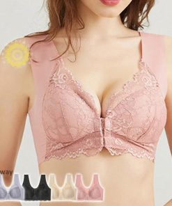 ナイトブラ フロントホックブラ レース ブラジャー 美胸 24時間使える バストアップ ノンワイヤー シームレス インナー 下着 リラックスブラ 前ホック