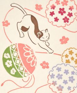 日本手ぬぐい kenema  手鞠猫 さくら 春 注染手ぬぐい おしゃれ 注染 手拭い