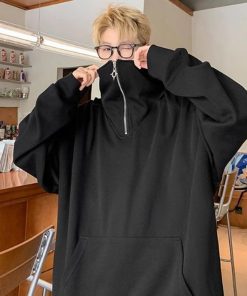 メンズ パーカー ハイネック おしゃれ 春秋 プルオーバー トップス 大きい サイズ 冬 長袖 スウェットパーカー 韓国風 カジュアル パー