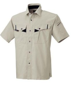 4930269263587 bigborn 466 ハンソデシヤツ 色：シルバーグレーXネイビー サイズ：EL