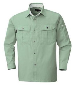 4930269172681 BEE MAX BM535 ナガソデシヤツ 色：スモークグリーン サイズ：M