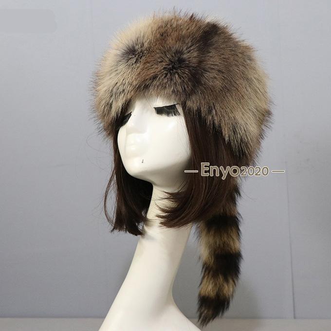 帽子 レディース ファー帽子 ロシア帽 尻尾付き 毛皮帽子 フェイクファー 小顔効果 厚手 ふわふわ あったか 防寒 おしゃれ お洒落 可愛い ギフト 冬物 - 画像 (5)