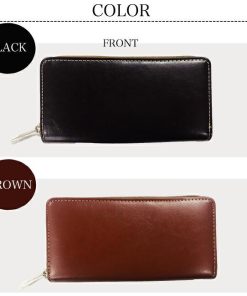 RETORO STYLE ラウンドファスナー 長財布 ロングウォレット カードケース コインケース シンプル 無地 レザー 牛革 本革(メンズ)W-1025