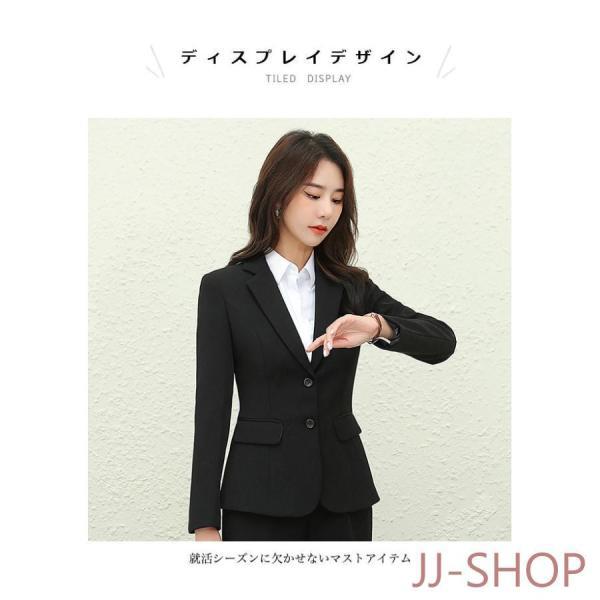 フォーマルスーツ レディース スーツ トップス ビジネススーツ ブラック リクルート スーツジャケット キレイめ 就活 通勤 営業 OL 面接 - 画像 (2)