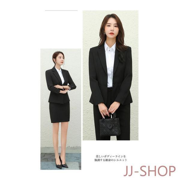 フォーマルスーツ レディース スーツ トップス ビジネススーツ ブラック リクルート スーツジャケット キレイめ 就活 通勤 営業 OL 面接 - 画像 (5)