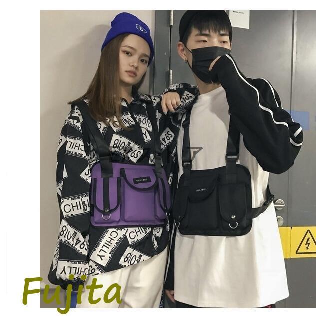 ユーティリティーベスト ボディバッグ チェストリグ 軽量 フリーサイズ ファッションメンズ レディース お洒落 魅力 多機能 メンズベスト 韓国 - 画像 (3)