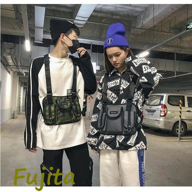 ユーティリティーベスト ボディバッグ チェストリグ 軽量 フリーサイズ ファッションメンズ レディース お洒落 魅力 多機能 メンズベスト 韓国 - 画像 (5)
