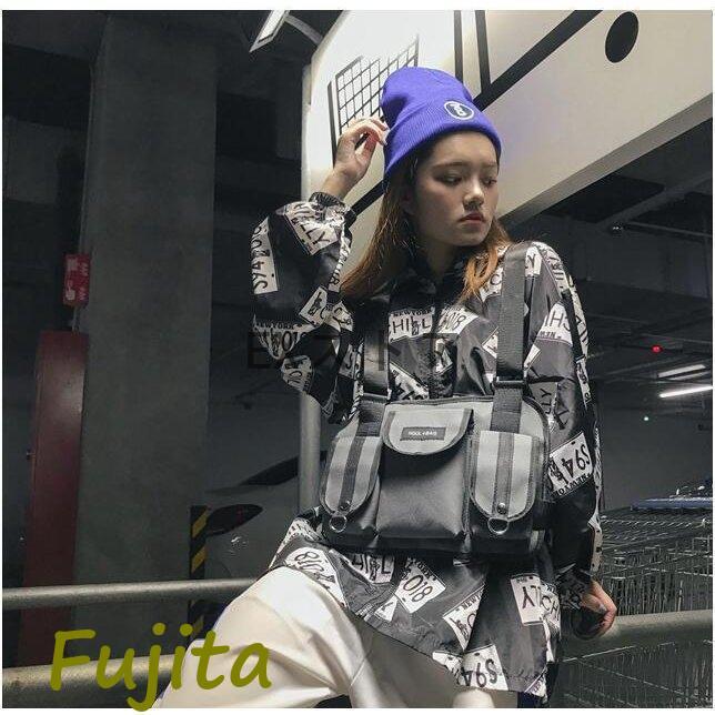 ユーティリティーベスト ボディバッグ チェストリグ 軽量 フリーサイズ ファッションメンズ レディース お洒落 魅力 多機能 メンズベスト 韓国 - 画像 (8)