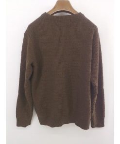 ◇ nano universe ナノ ユニバース クルーネック 長袖 ニット セーター サイズ M ブラウン メンズ E