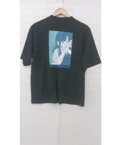 ◇ unrelaxing アンリラクシング デイリー使い イラスト 半袖 Tシャツ カットソー サイズ2 ブラック メンズ E