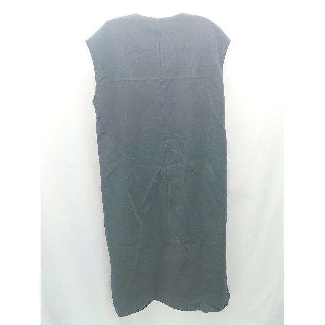 ◇ classicalelf スリットネック 無地 厚手 ロング ワンピース サイズXL ブラック レディース E