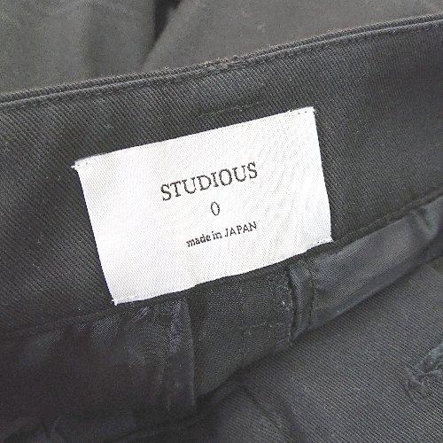 ◇ STUDIOUS ステュディオス ロ−ルアップ タック スラックスパンツ サイズ0 ブラック レディ−ス E - 画像 (2)