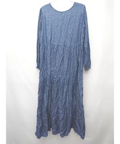 ◇ ⊂ classicalelf クラシカルエルフ デニム 長袖 膝下丈 ワンピース サイズM ネイビー系 レディース P