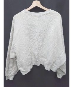 ◇ ⊇ classicalelf 刺繍ロゴ ヘビーウェイ ト裏起毛 長袖 プルオーバー サイズXL ライトグレー レディース E