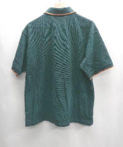 ◇ ⊂ MONO-MART モノマート ロゴ刺繍 半袖 ポロシャツ サイズF グリーン系 メンズ E