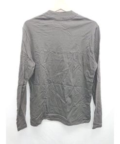 ◇ Θ nano universe ナノユニバース コットン 無地 長袖 Tシャツ カットソー サイズM チャコールグレー メンズ E