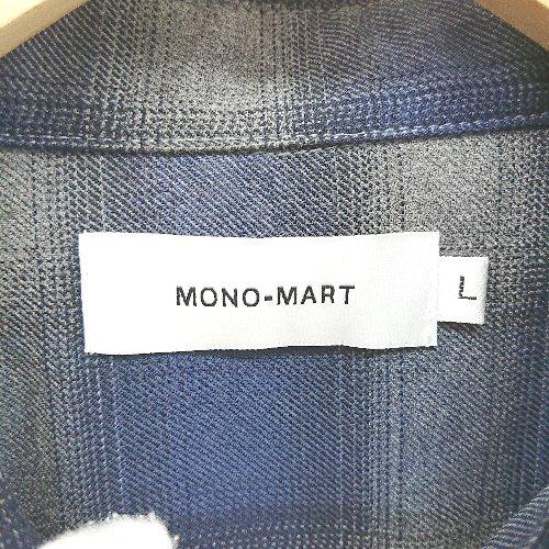 ◇ ⊂ MONO-MART モノマート チェック柄 半袖 シャツ サイズL ブルー系 メンズ E - 画像 (2)