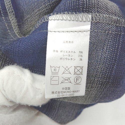 ◇ ⊂ MONO-MART モノマート チェック柄 半袖 シャツ サイズL ブルー系 メンズ E - 画像 (3)