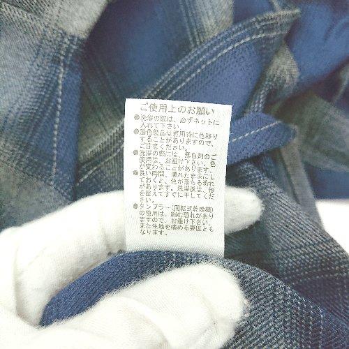 ◇ ⊂ MONO-MART モノマート チェック柄 半袖 シャツ サイズL ブルー系 メンズ E - 画像 (4)