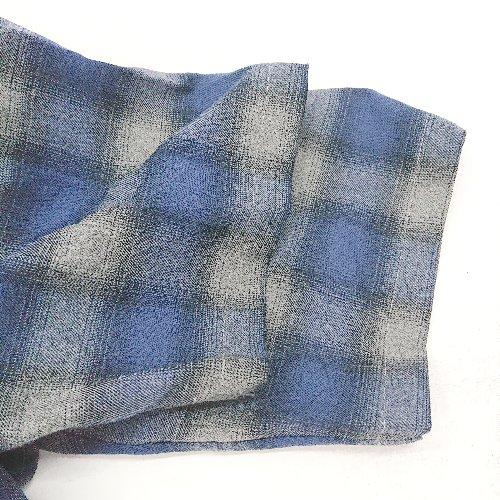 ◇ ⊂ MONO-MART モノマート チェック柄 半袖 シャツ サイズL ブルー系 メンズ E - 画像 (5)