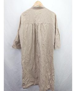 ◇ ⊂ Bonjour Sagan 無地 半袖 膝下丈 ワンピース サイズF ブラウン系 レディース E