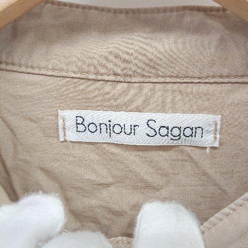 ◇ ⊂ Bonjour Sagan 無地 半袖 膝下丈 ワンピース サイズF ブラウン系 レディース E - 画像 (2)